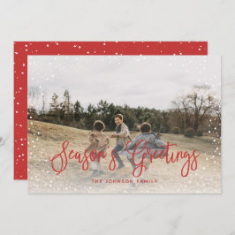 Modern Snö Script 2-foto Julkort