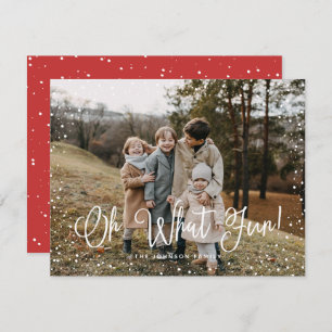 Modern Snö Script 2-foto Julkort