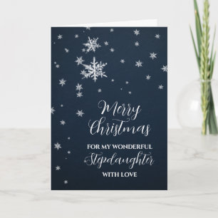 Modern Snö Stepdotter God jul Kort