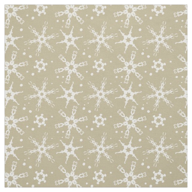 Modern snöflake över hela Mönster Fabric Tyg (Provkarta)