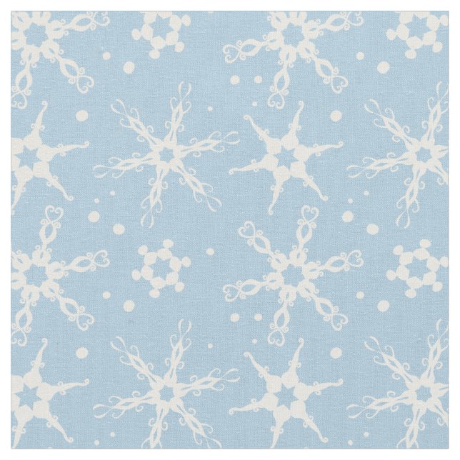 Modern snöflake över hela Mönster Fabric Tyg (Närbild)