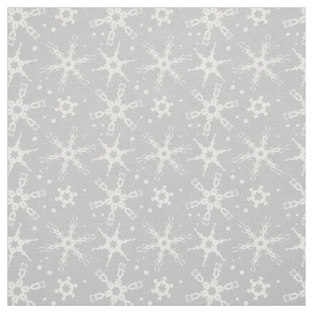 Modern snöflake över hela Mönster Fabric Tyg (Provkarta)