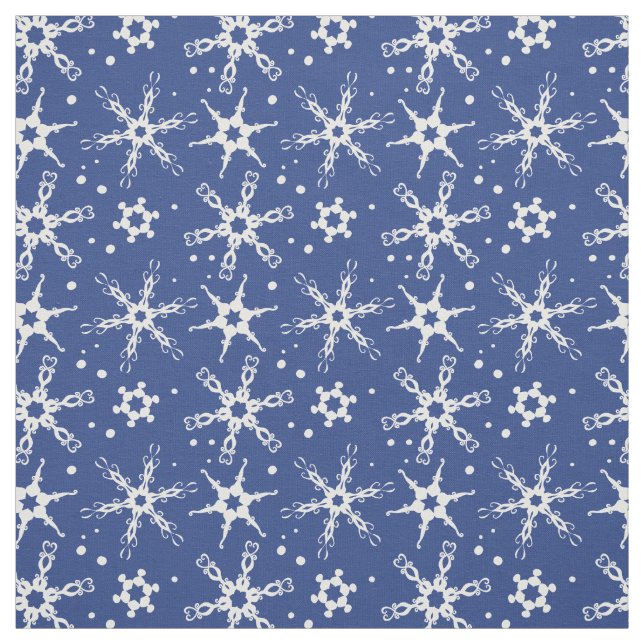 Modern snöflake över hela Mönster Fabric Tyg (Provkarta)