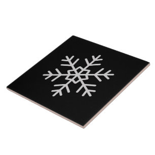 Modern snöflingaaccent svart kakelkonst kakelplatta