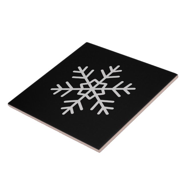 Modern snöflingaaccent svart kakelkonst kakelplatta (Sidan)