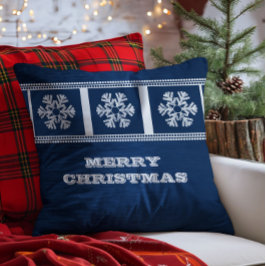 Modern Snöflingor Pillow, blå Kudde