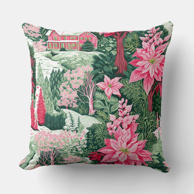 Modern snöflingvinter Pillow - Neutralt Kudde (Framsida)