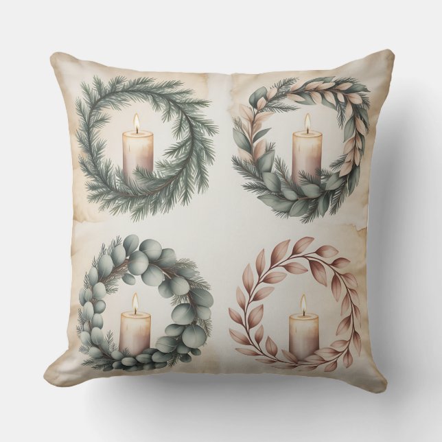 Modern snöflingvinter Pillow - Neutralt Kudde (Framsida)