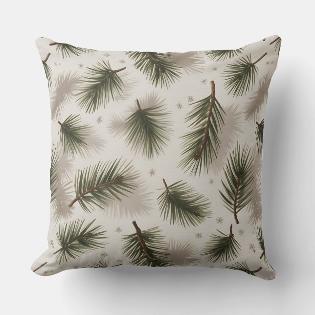 Modern snöflingvinter Pillow - Neutralt Kudde (Framsida)