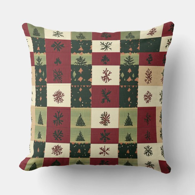 Modern snöflingvinter Pillow - Neutralt Kudde (Framsida)