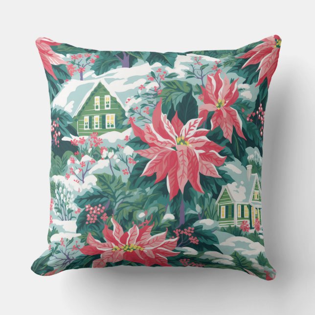 Modern snöflingvinter Pillow - Neutralt Kudde (Framsida)