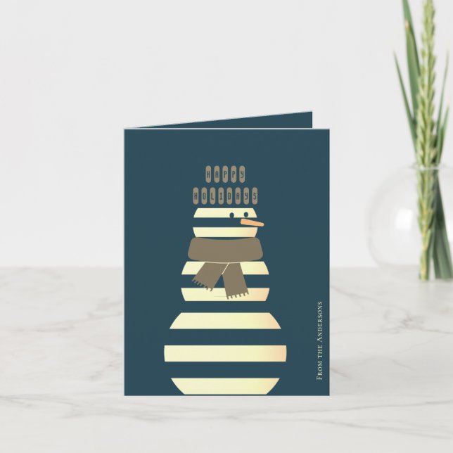 Modern snögubbe-christmas snö man kort (Framsida)