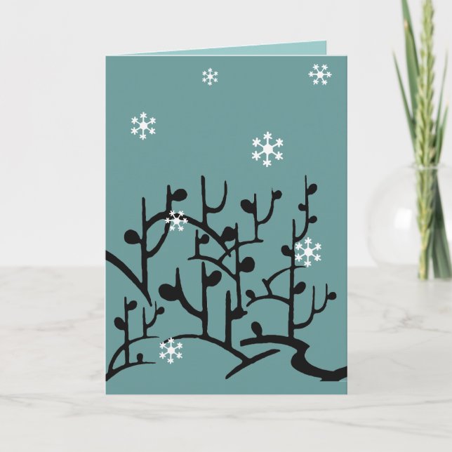 Modern snöjulkort helgkort (Framsida)