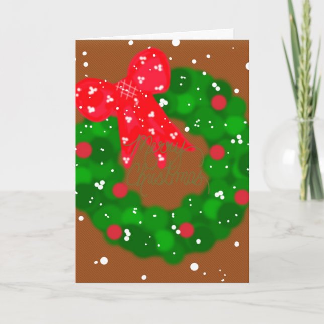 Modern snökrans med band kort (Framsida)