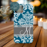 Modern Snöre Damask Pattern - Blue Grått<br><div class="desc">Trendig och feminin blommigt är skadligt för populärt färg. Dammen har en vismisk kalkbräda.</div>