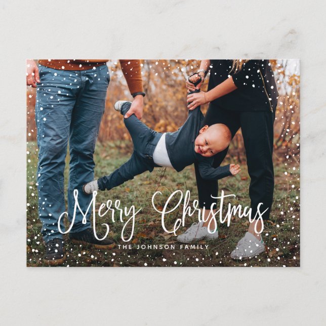 Modern snöskrift 2 Foto Helg Vykort (Framsida)