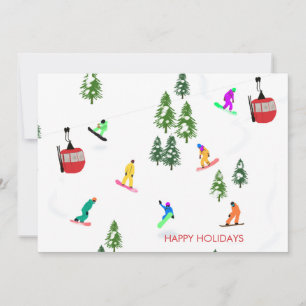 Modern Snowboarder Snowboarder Helgdag Card Julkort
