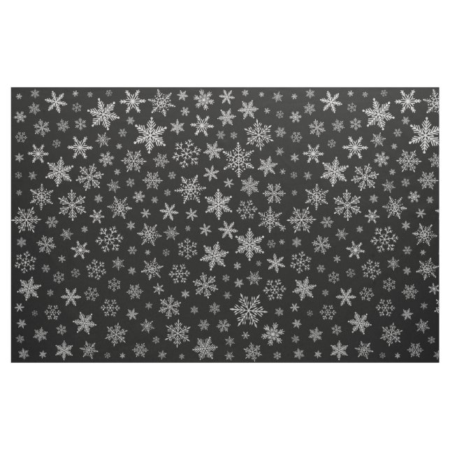 Modern Snowflake 2 - svart- & silverGrey- Tyg (Fat Quarter)