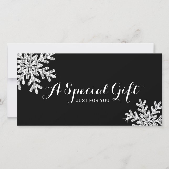 Modern Snowflake Beauty Salon Gift-certifikat (Framsida)