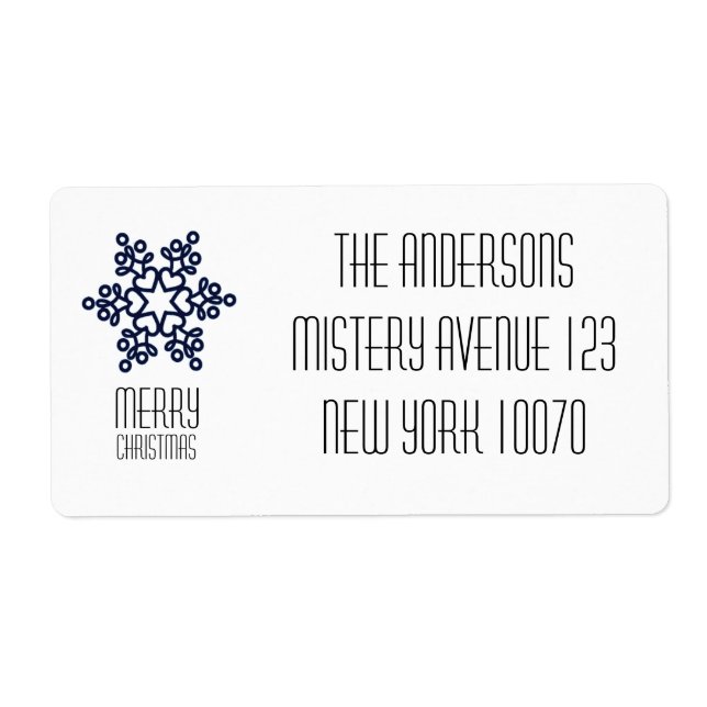 Modern Snowflake God jul Blue Fraktsedel (Framsidan)