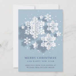 Modern Snowflake-julbolag Hälsning Julkort