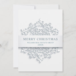 Modern Snowflake-julbolag Hälsning Julkort