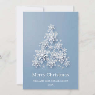 Modern Snowflake Julgran Corporate Hälsning Julkort