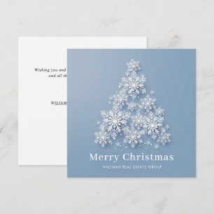 Modern Snowflake Julgran Corporate Hälsning Julkort