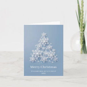 Modern Snowflake Julgran Corporate Hälsning Kort