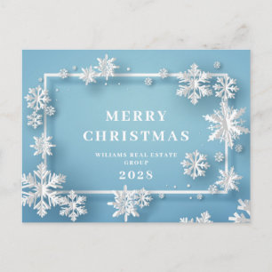 Modern Snowflake Julgran Corporate Hälsning Vykort