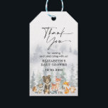 Modern Snowy Winter Woodland Tack Favor Presentetikett<br><div class="desc">Denna förtjusande design har en grupp söta skogsdjur och frostiskt skogslandskap i elegant muterad helgdag färg. Anpassa ordalydelsen till vad du vill genom att klicka på knappen "Anpassa".</div>