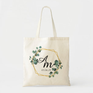 Modern Snygg Cool Monogram Initial Bokstav Tygkasse