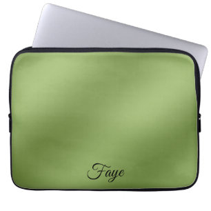 Modern snygg, solid Grönt-övertoning Wave mönster Laptop Fodral