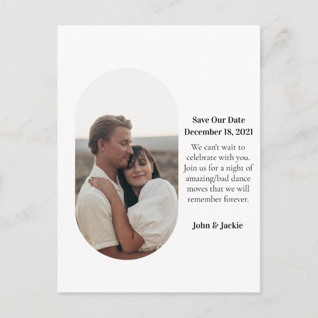 Modern Snygg Tablett Foto Spara Datum MCM Stil Vykort (Framsida)