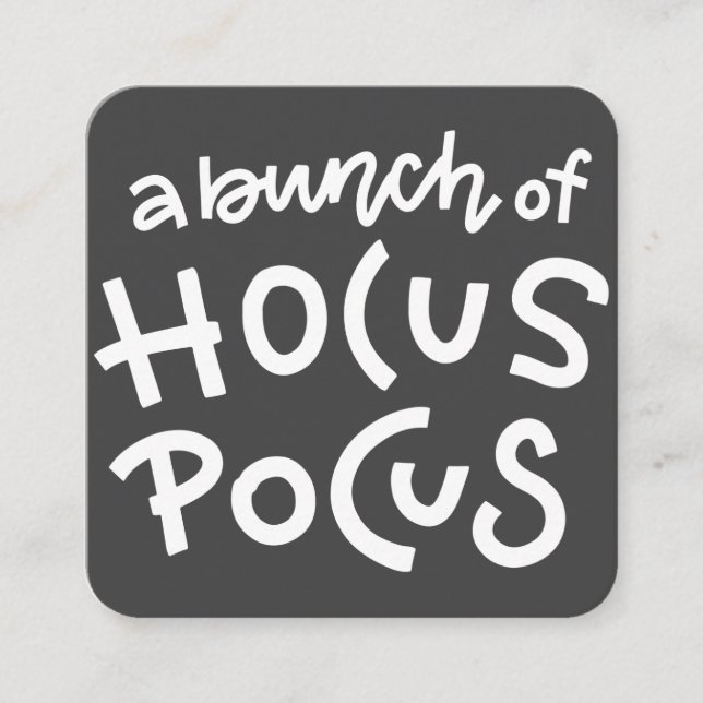 Modern Snygg Typografi Hokus Pokus Halloween Tilläggskort (Framsida)