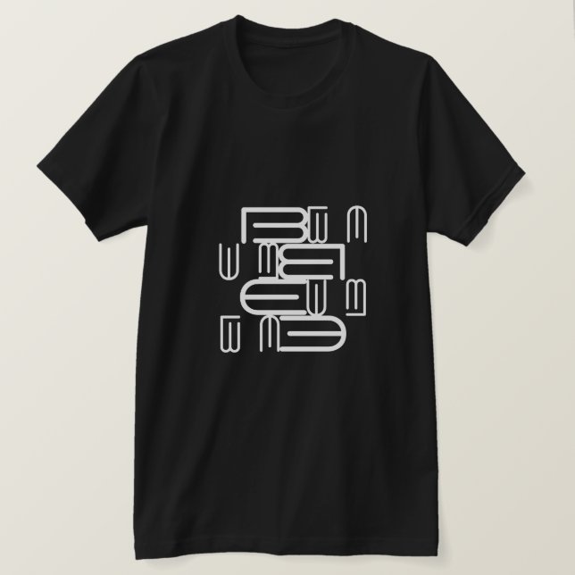 Modern Snyggt Alphabet Text Typografi T Shirt (Design framsida)