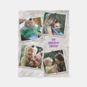 Modern Snyggt anpassad fotofamiljens hemdeeller Fleecefilt