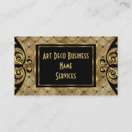 Modern Snyggt Art Deco Guld Black 1930 Visitkort