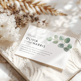 Modern snyggt av minimal elegant-eukalyptus inbjudningar