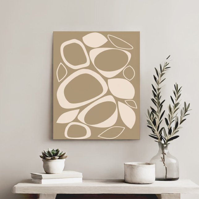 Modern Snyggt Beige Cream Abstrakt Mönster Canvastryck (Skapare uppladdad)