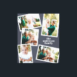 Modern snyggt - blå hemdekoder för multifotofamilj canvastryck<br><div class="desc">Modern snyggt med flera fotofamiljers hemdekoder. Modern marin blå färg kan ändras.</div>