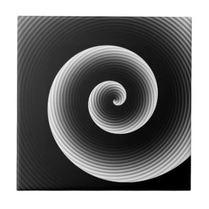 Modern Snyggt Black and White Twirl Kakelplatta