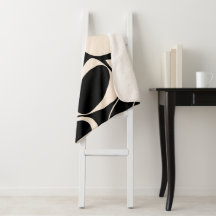 Modern Snyggt Black Cream Abstrakt Mönster