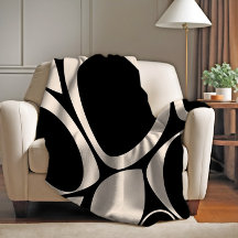 Modern Snyggt Black Cream Abstrakt Mönster