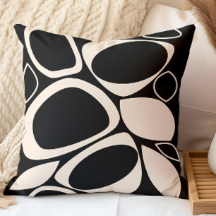 Modern Snyggt Black Cream Abstrakt Mönster Kudde