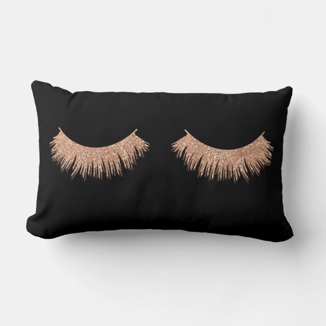 Modern Snyggt Black Eyelash Makeup Dekorativ kudde (Framsida)