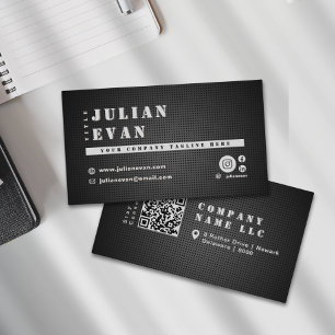 Modern Snyggt Black Metall Bold Stencil Masculine Visitkort