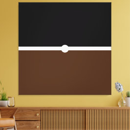 Modern Snyggt Black White Cocoa Brown Färg Block Canvastryck