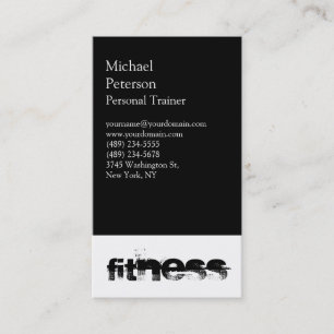 Modern Snyggt Black White Fitness Sport Visitkort