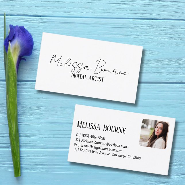 Modern Snyggt Black White, Professionell Photo Visitkort (Skapare uppladdad)